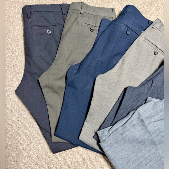 Bundle of 6 pairs of Banana Republic Men's Dress Pants - Blue, Gray, and Tan - Picture 2 of 13